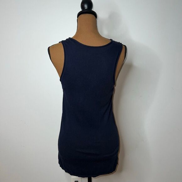 Banana Republic, Navy Blue Front Sequin Striped Long Tank, Women’s Small - Picture 6 of 13